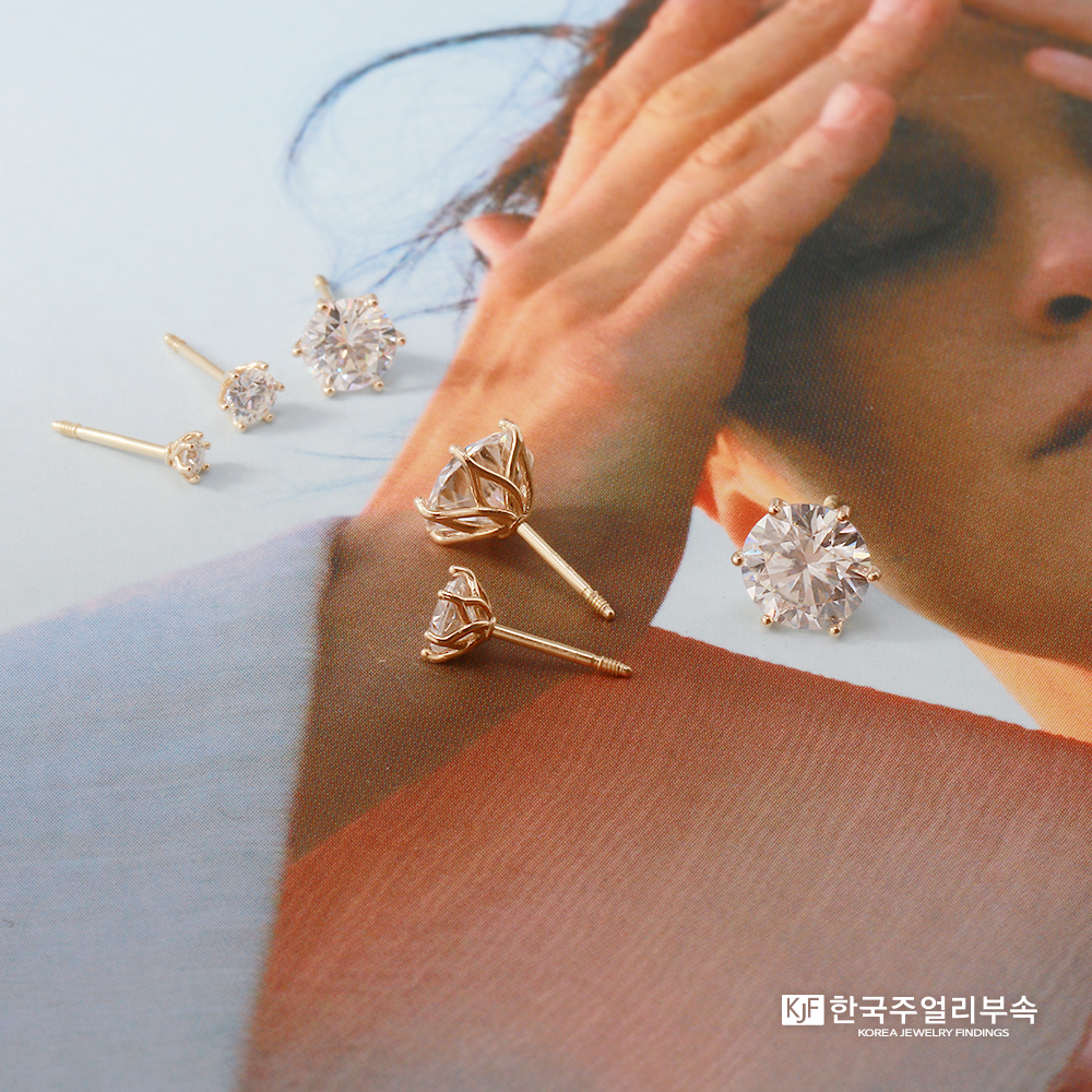 꽃주물6발 침귀걸이