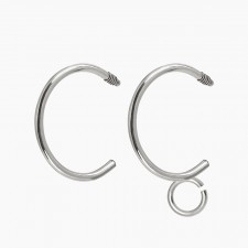 실버 커브 피어싱침 C형