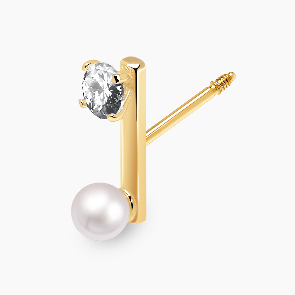 진주큐빅 스틱 피어싱